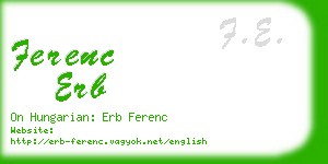 ferenc erb business card